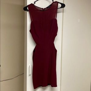 Forever 21 maroon mesh dress